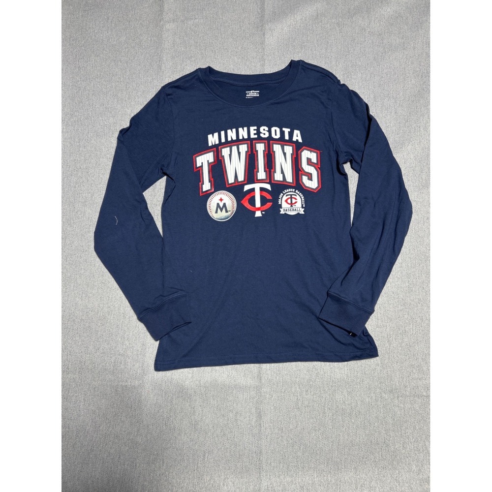 Genuine Merchandise Boys Minnesota Twins Long Sleeve Shirt L 14-16 Blue Graphic